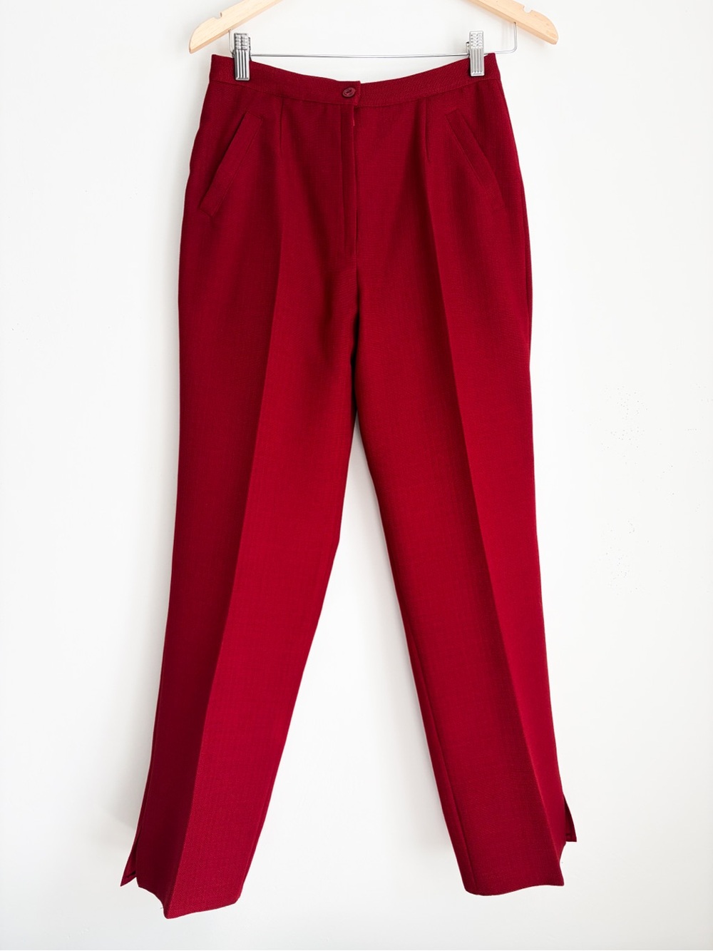 Vintage AGMIR High-Waisted Red Trousers (Size S), Made in Europe